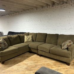 Delivery Available Ashley brown L shape sectional sofa couch