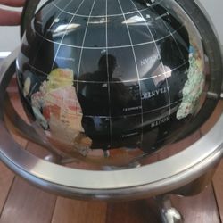 Black Onyx Gemstone World Globe