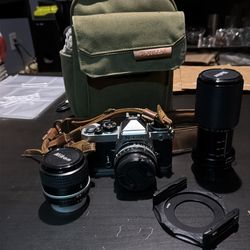 Nikon FE film camera + accessories