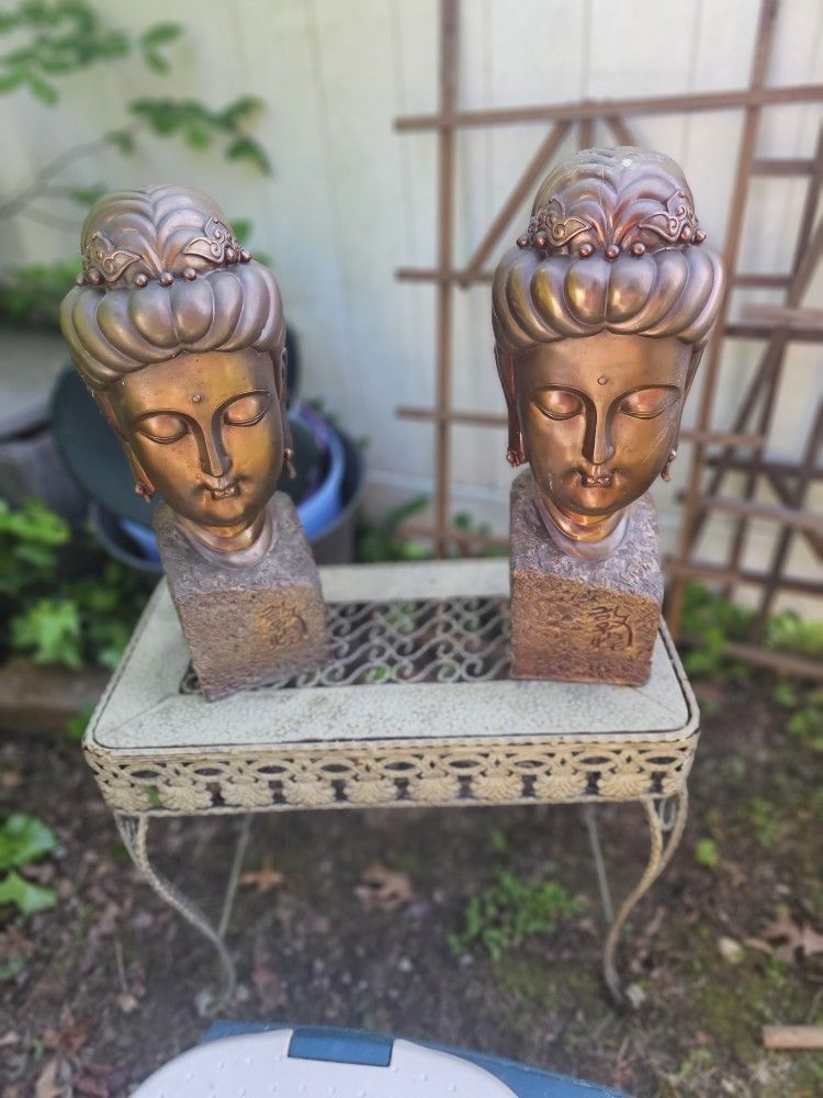 Price Is Firm.. Two Garden Buddha Heads
