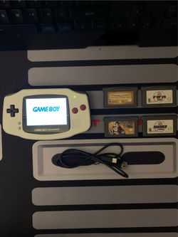 Nintendo Gameboy Advance Upgraded Restomod Bundle 4 games and charger with complimentary storage