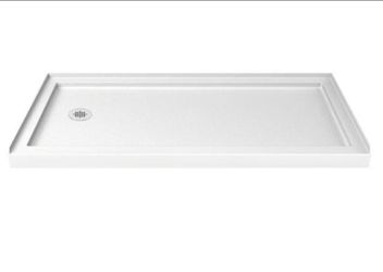 Dreamline 34" X 60" Single Threshold Shower Pan With Left Hand Drain In White