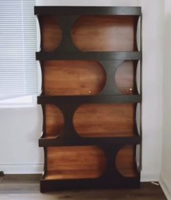 71" Bookshelf, 4-Tier S-Shaped Bookcase Freestanding Display Shelves