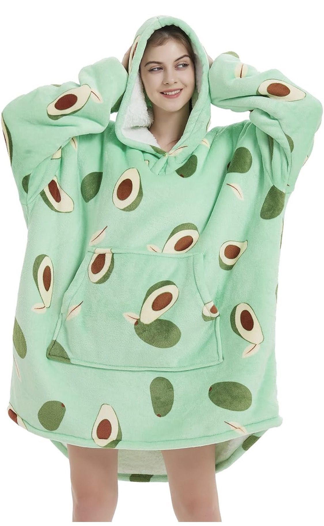 NAFLEAP Blanket Hoodie Women Wearable Blanket Adult Oversized