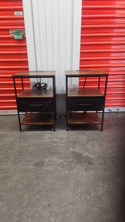 Nightstand 2 industrial style with charge station