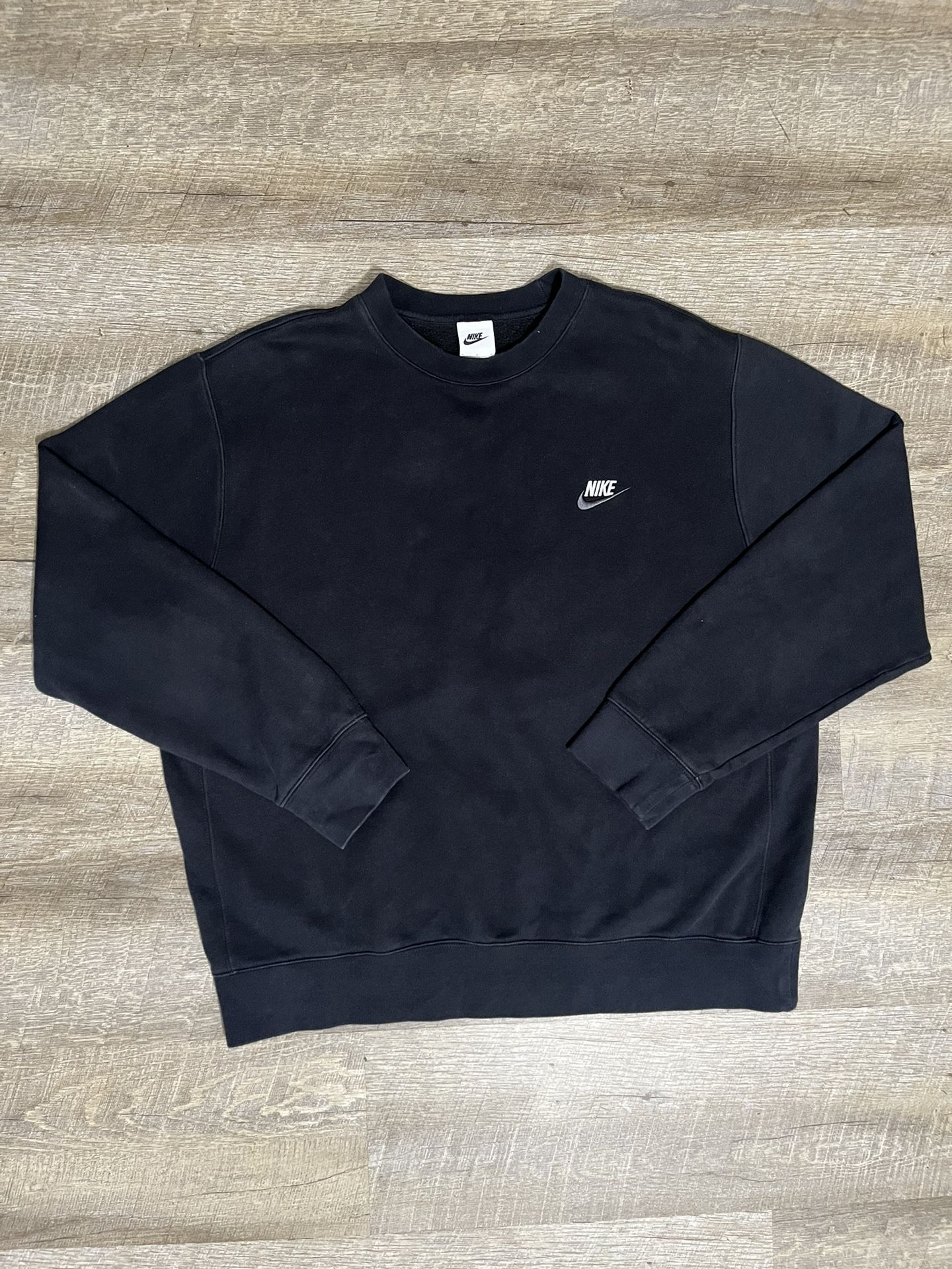 Vintage Nike Sweatshirt Men’s Large Faded 90s Black Oversized Crewneck