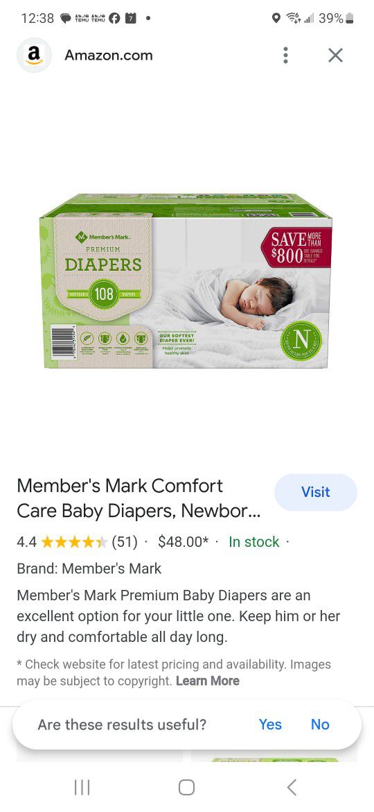 Members Mark Diapers 