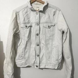 Rag and Bone Light Wash Denim Jacket (L) | Button-Up | Four pockets | Long sleeve | Collar | Distressed in certain areas
