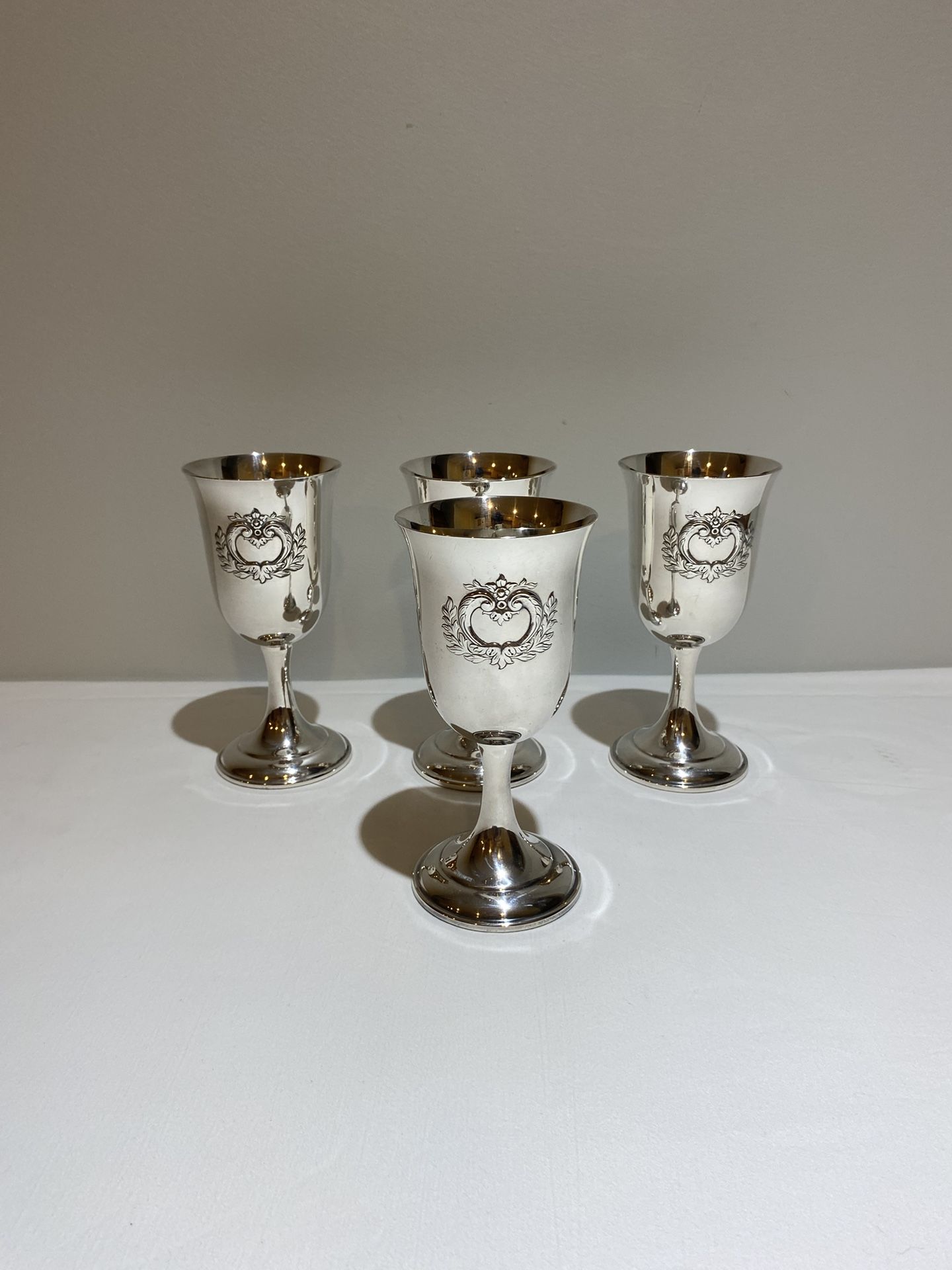 Set Of 4 Silver plate Goblets By Wilcox/ International Silver