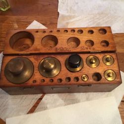 ANTIQUE BRASS WEIGHT SET- $ 30