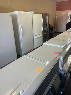 Washers dryers stoves refrigerators