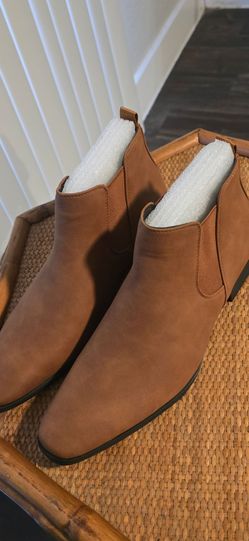 Men's Slip On Tan Brown Suede Leather Lined Chelsea Boots