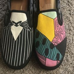 Disney The Nightmare Before Christmas Jack Sally Slip On Sneakers Shoes Men size 10