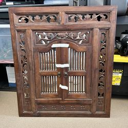 Antique Word Carved Wall Mirror