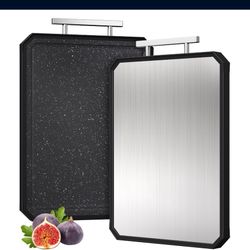 New 16x11” Socisen Stainless Steel Cutting Board, Non Toxic Cutting Board For Kitchen, Double Sided