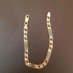 14k Yellow Gold Mens Cuban Nugget Bracelet