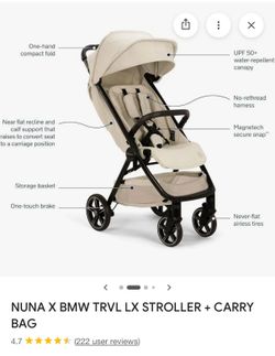NUNA X BMW TRVL LX STROLLER + CARRY bag