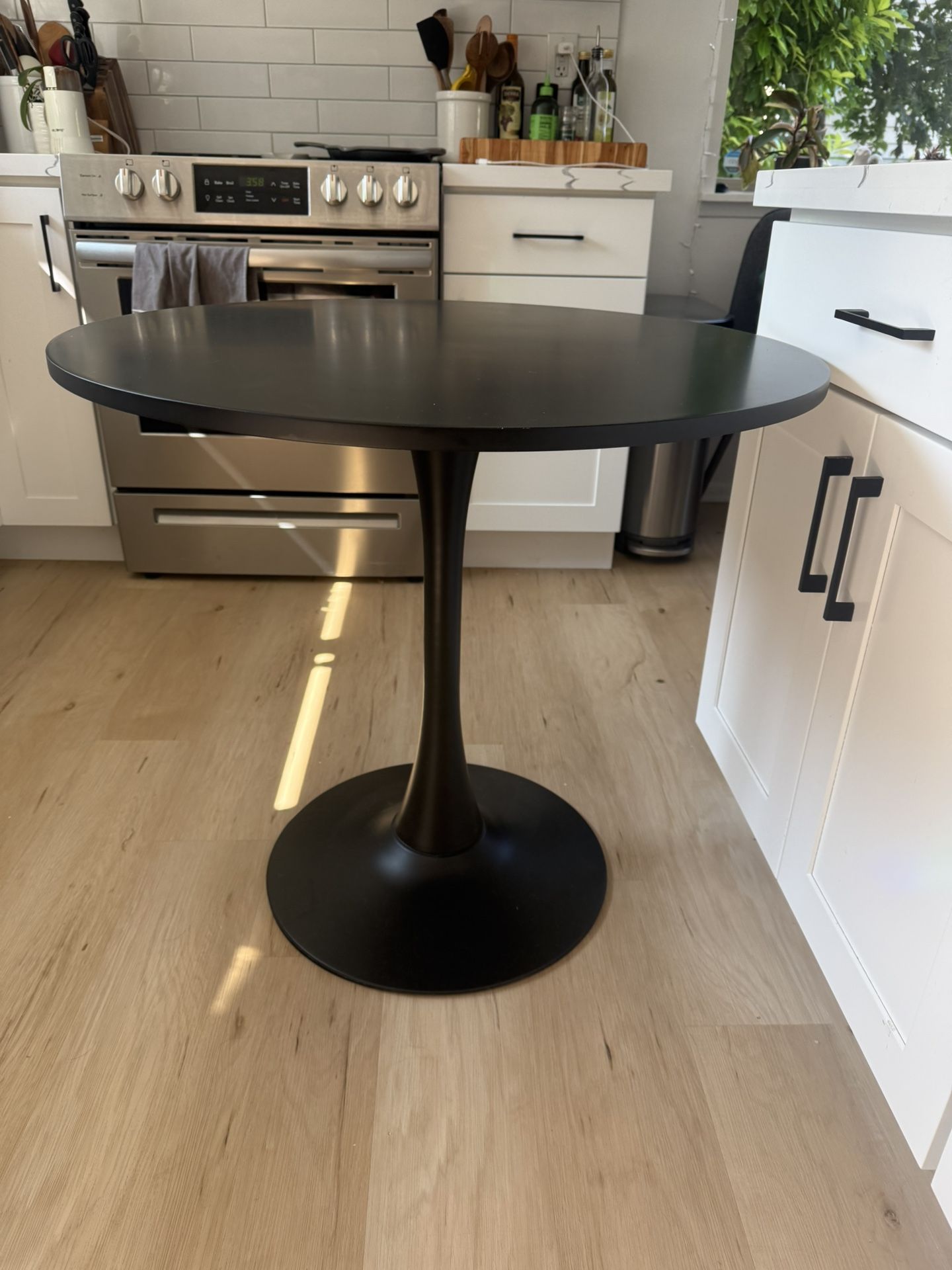 Small Black Round Tulip Dining Table