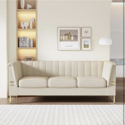 Velvet Sofa,Modern Loveseat Couch with Pillow