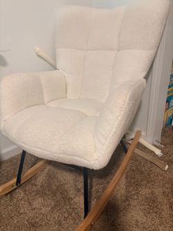 Cream Boucle Rocking Chair