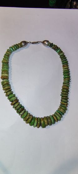 Desert Rose Green Turquoise Rondell Necklace