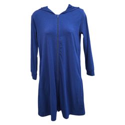 Women’s Blue Zip Up Robe Housecoat, M