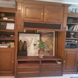 Large Entertainment Center With Drawer Storage 