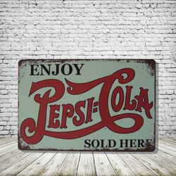 Pepsi Vintage Style Antique Collectible Tin Metal Sign Wall Decor