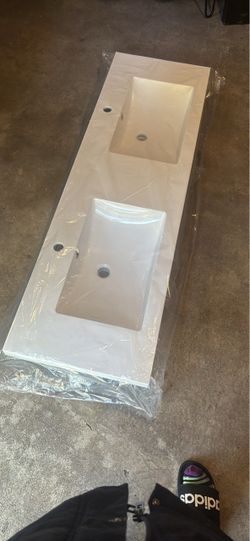 Double Sink Bathroom Vanity Top White