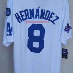 Men's Kike Hernandez Dodgers WS Jerseys 