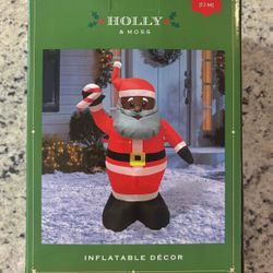 3.5’ft Black Santa Claus Christmas Holiday Inflatable Decor - Brand New  
