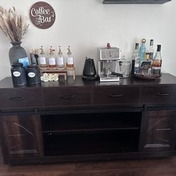 Sideboard Coffee Bar Cabinet W/ 4 Drawers