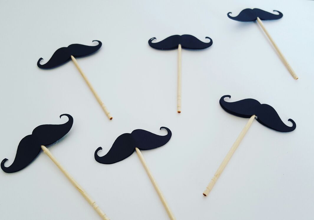 Mustache cupcake toppers /food picks