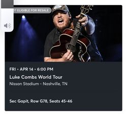 Luke Combs Concert Ticket 