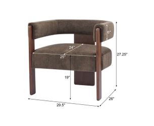 Modern Barrel Accent Chair with Wood Legs