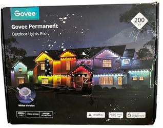 Govee Permanent Outdoor Lights Pro 200ft White H706C – Like New – Complete Kit