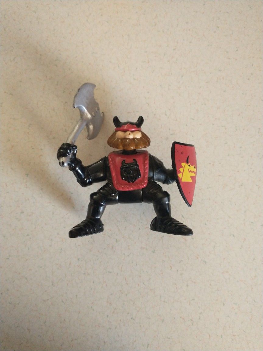 1994 Fisher Price Great Adventures Black Knight With Axe And Shield