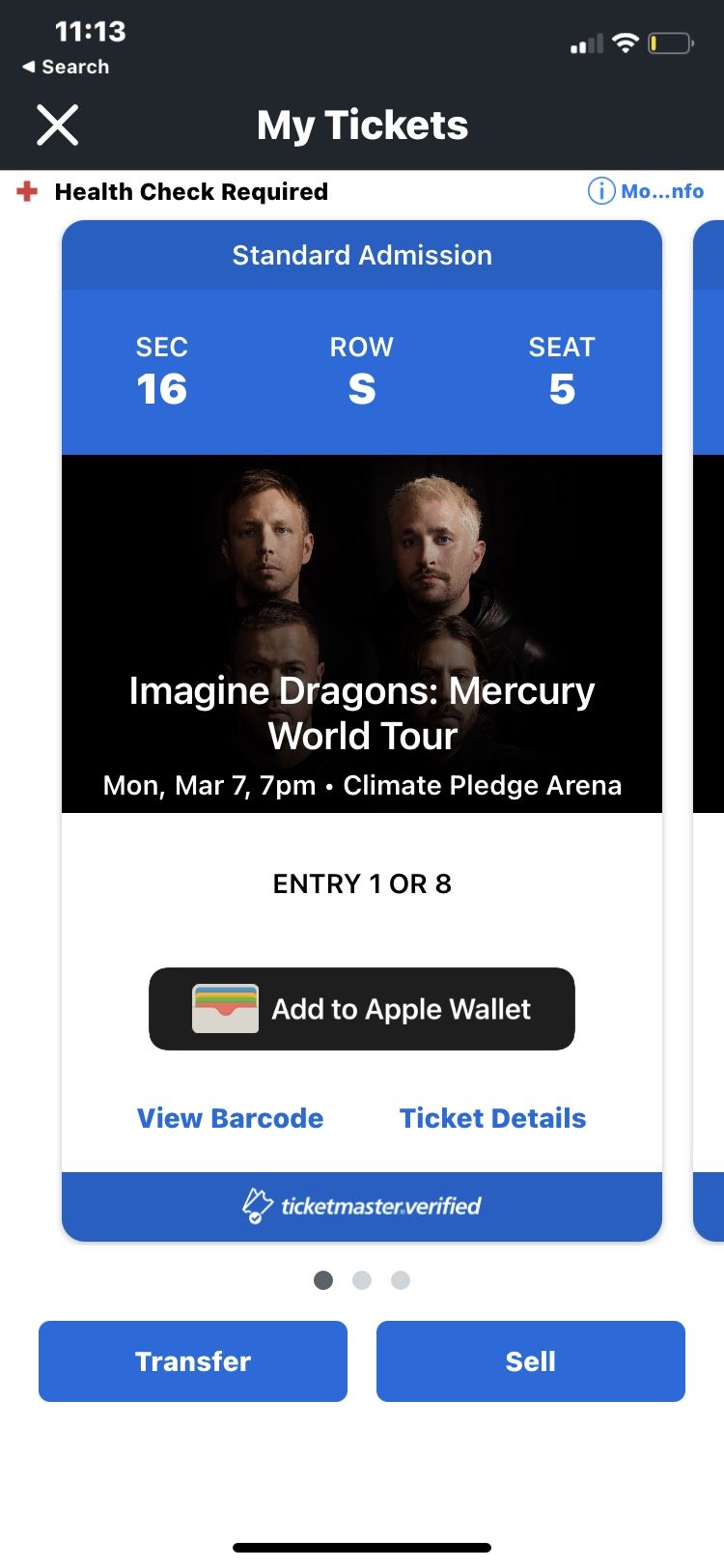 Imagine Dragons 1 Ticket 