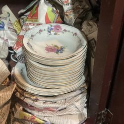 Antique China And Silverware Sets 