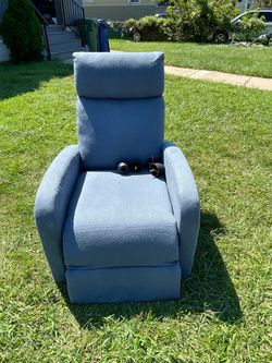 Blue Fabric Recliner Chair