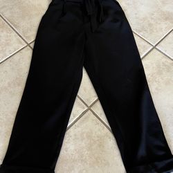 Black Paper bag Pants