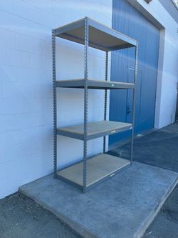 4 Tier Shelving 48 in W x 24 in D American Made Used Heavy Duty Steel Boltless Storage Rack Delivery Available