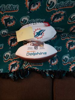 Miami Dolphins Embroidered Football and Phins Mini Helmets