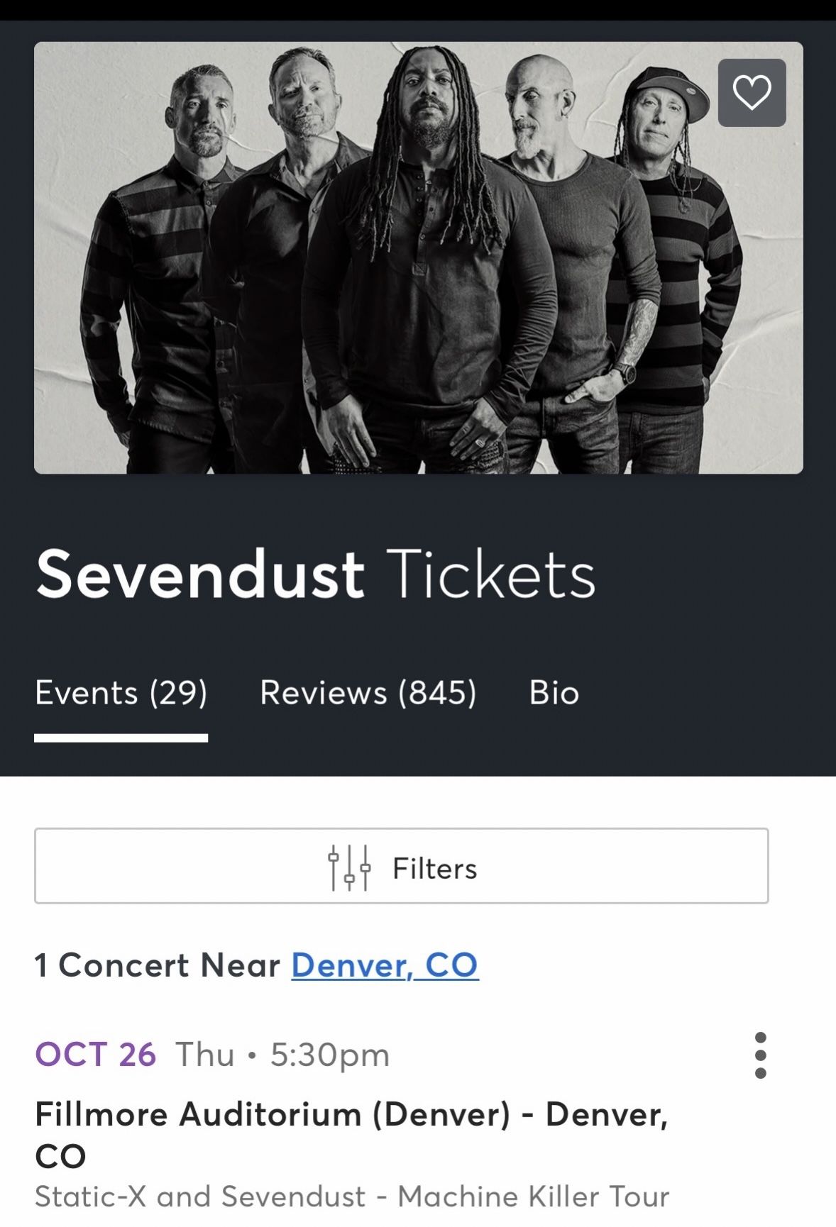 Sevendust / Static-X Tickets 10/26/23