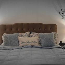 King size mattress by Ortho mattress, with box spring and frame