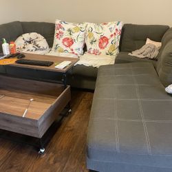 Sectional Sofa - Fabric Gray Color (FREE)
