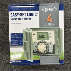 Orbit four station sprinkler timer brand new indoor outdoor use locking swing door