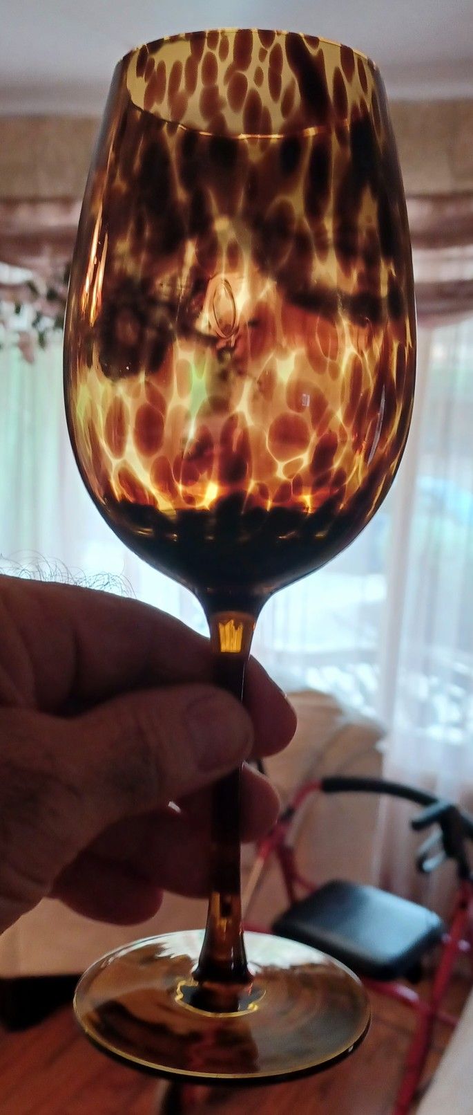 Vintage  Leopard Spots Wine Glass