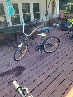 1950 J.c. Higgins Girl Bike Blue An White 24in Good Shape