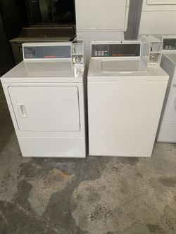 Washer And Dryer Electric Commercial Speed Queen Good Condition 90 Days Warranty Lavadora Y Secadora Electrica Comercial Speed Queen Buenas Condicione